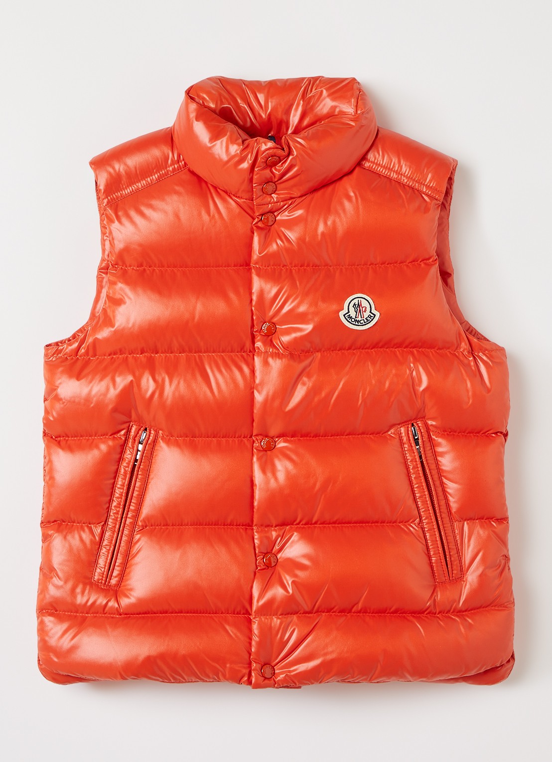 Moncler Tib bodywarmer met ritszakken - voorkant oranje