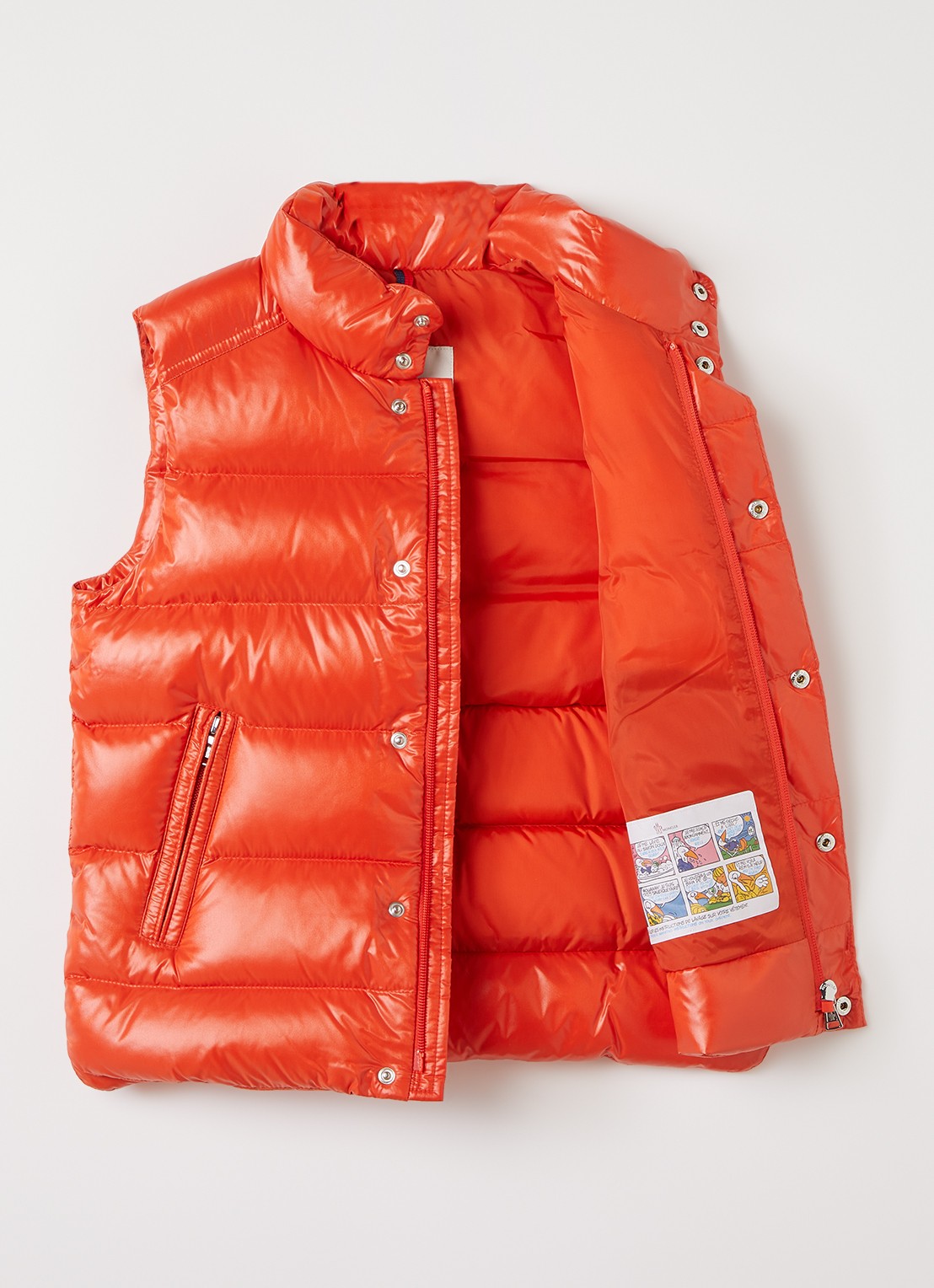 Moncler Tib bodywarmer met ritszakken - voorkant 2 oranje
