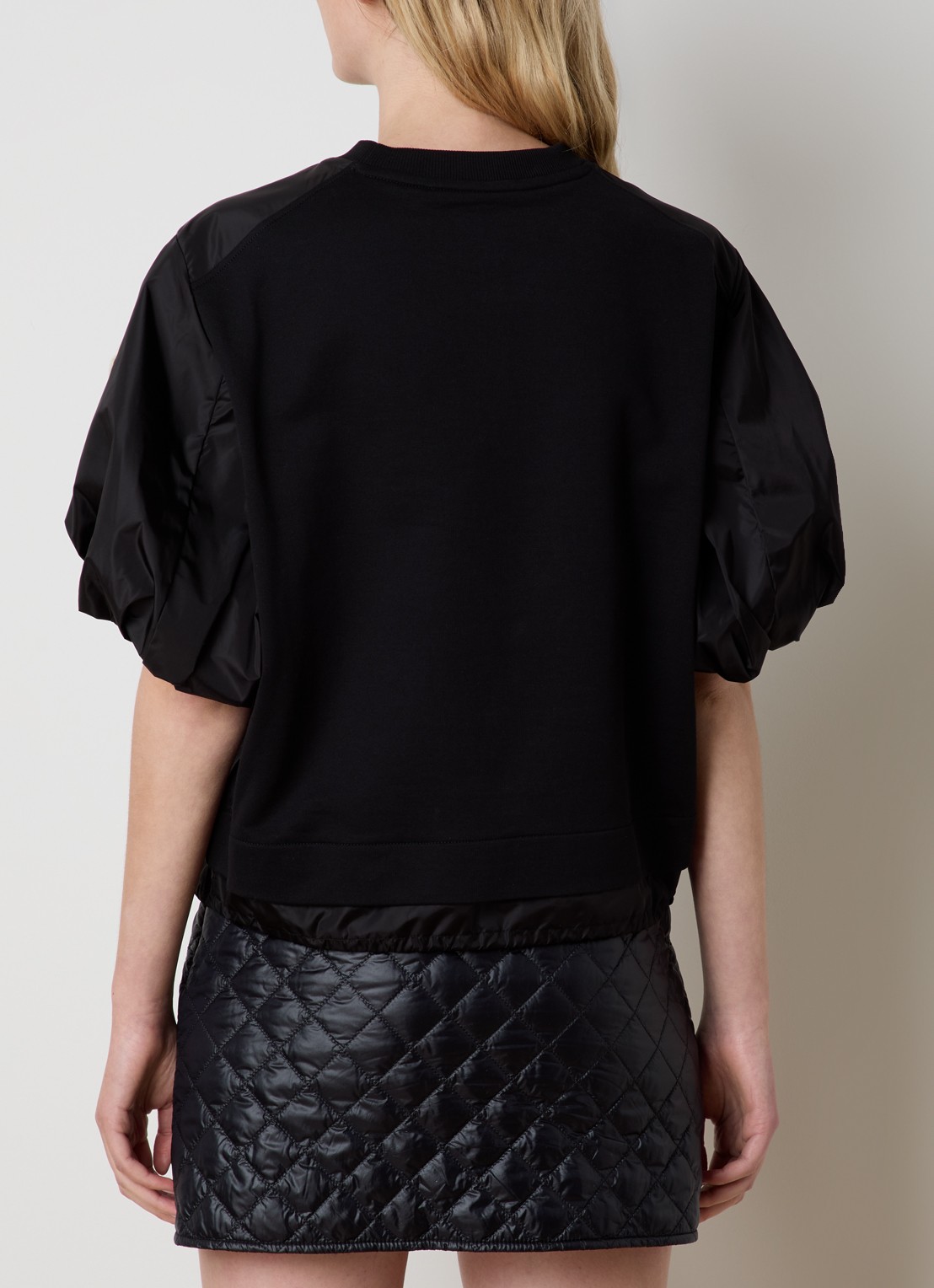 Moncler Top met strikdetail en pofmouw - achterkant zwart