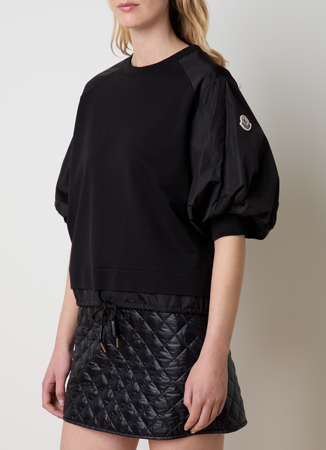 Moncler Top met strikdetail en pofmouw - detail 4 zwart