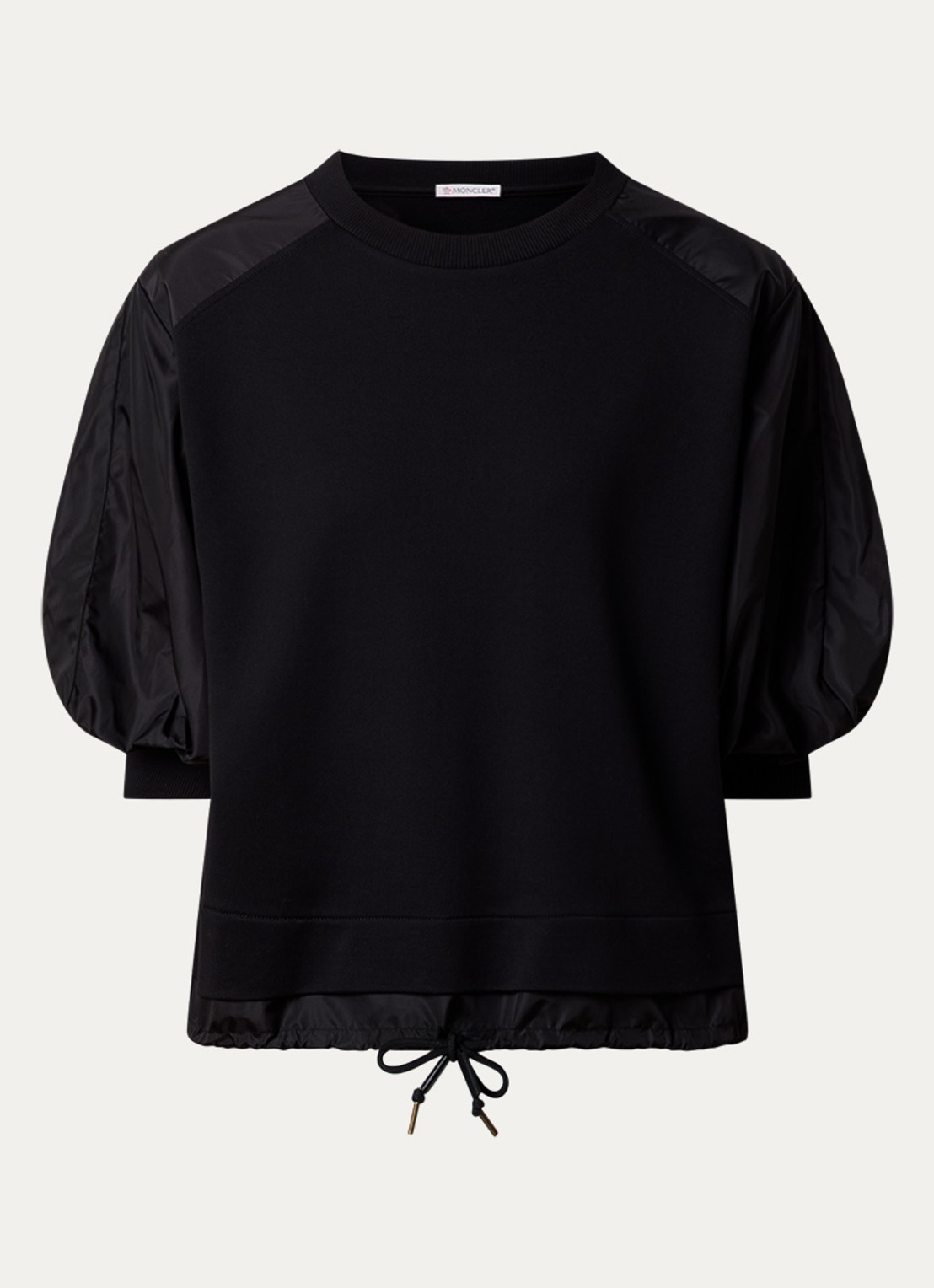 Moncler Top met strikdetail en pofmouw - voorkant 2 zwart