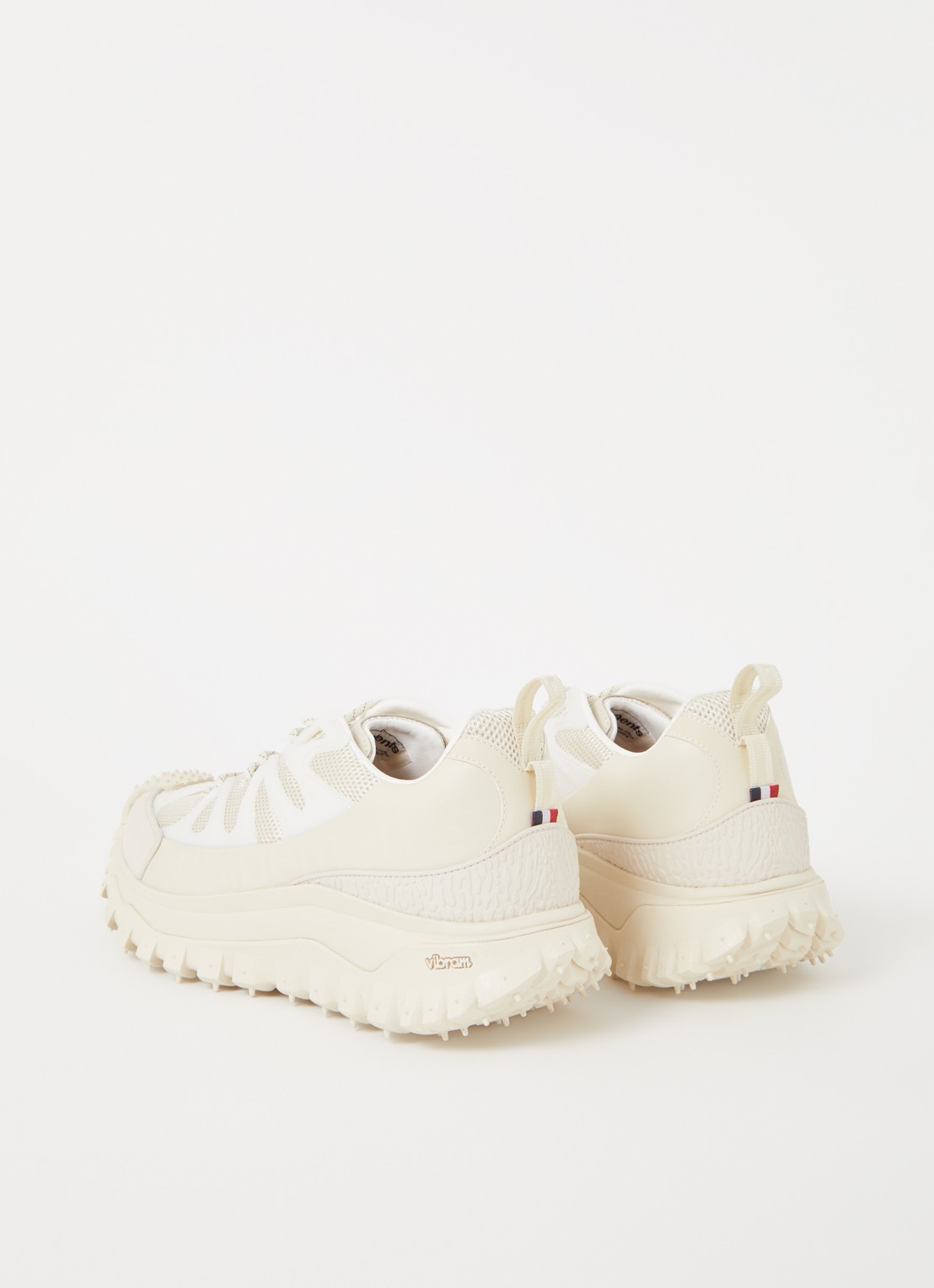 Moncler Trailgrip Amoeba sneaker van leer met mesh details - achterkant beige
