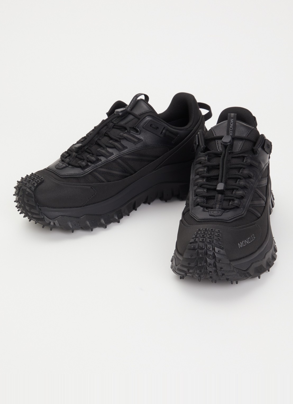 Moncler Trailgrip Gore-Tex sneaker met leren details - detail zwart