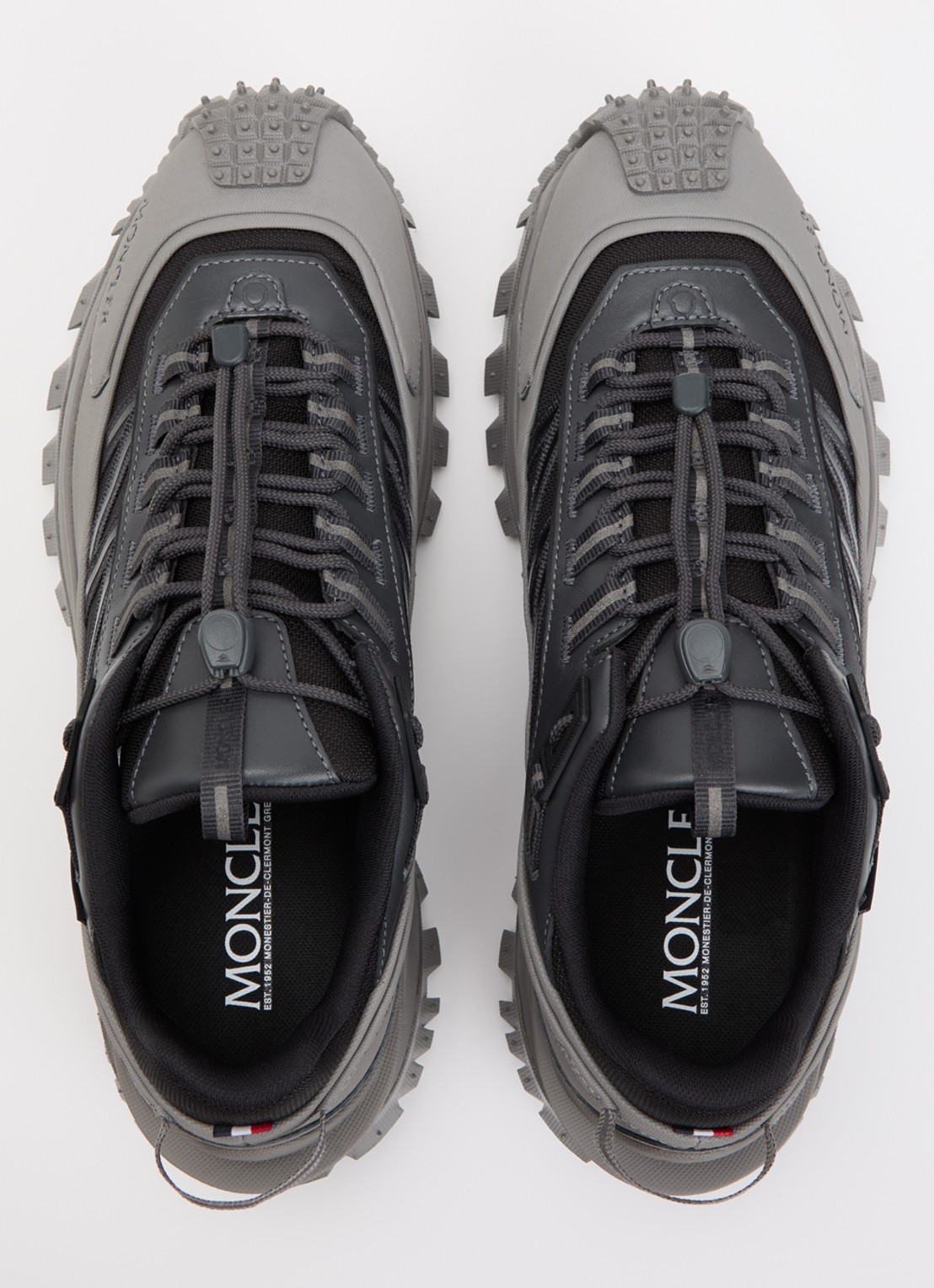 Moncler Trailgrip Gore-Tex sneaker met leren details - detail 3 donkergrijs