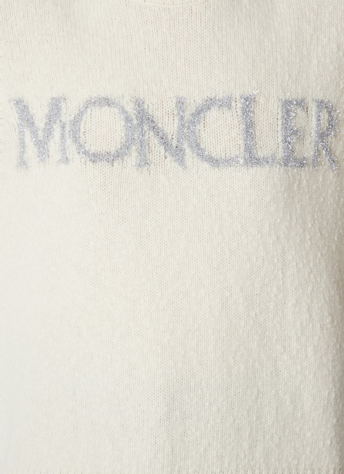 Moncler Trui van wol met logo - detail 5 vanillegeel