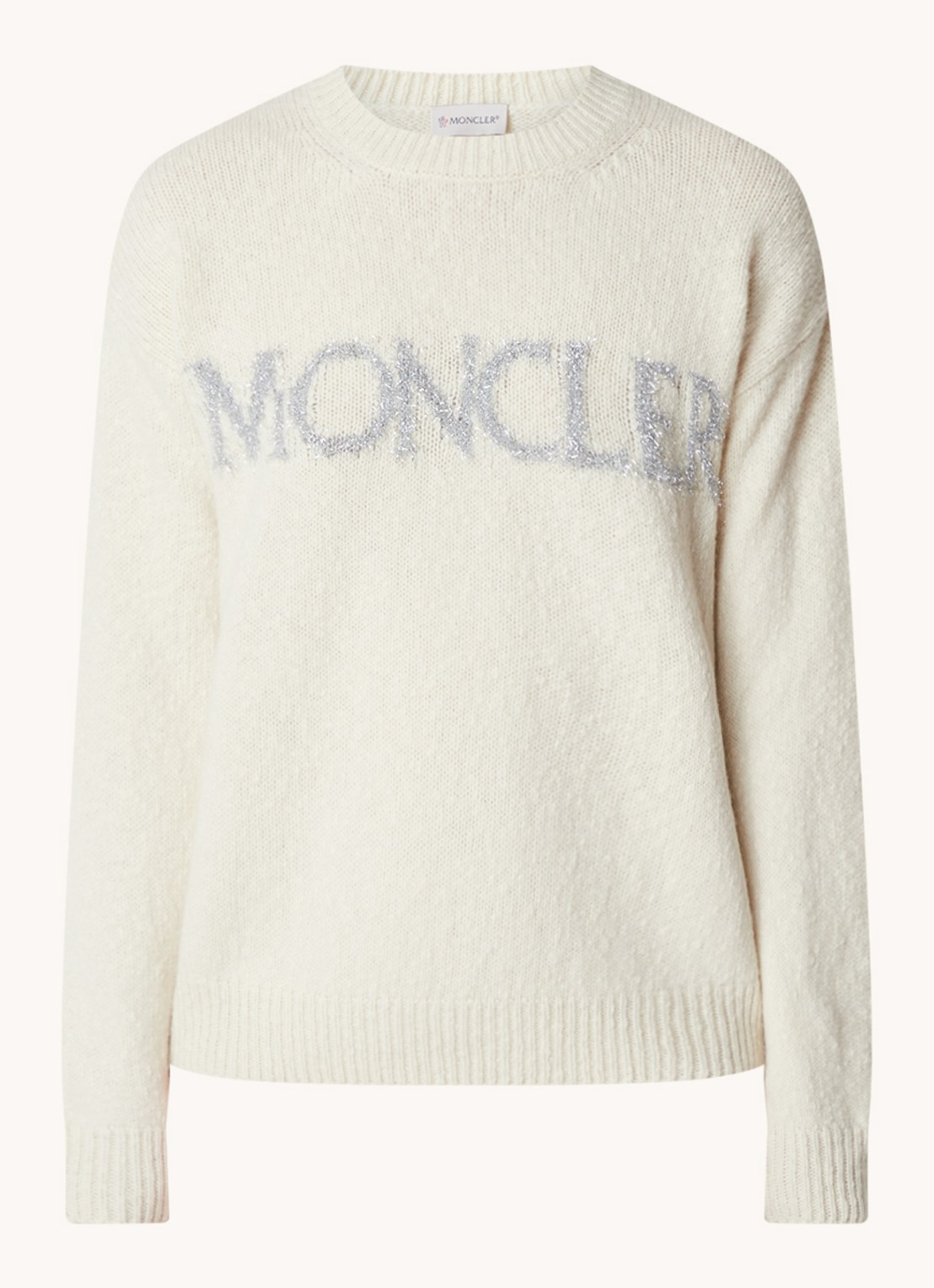 Moncler Trui van wol met logo - voorkant 2 vanillegeel