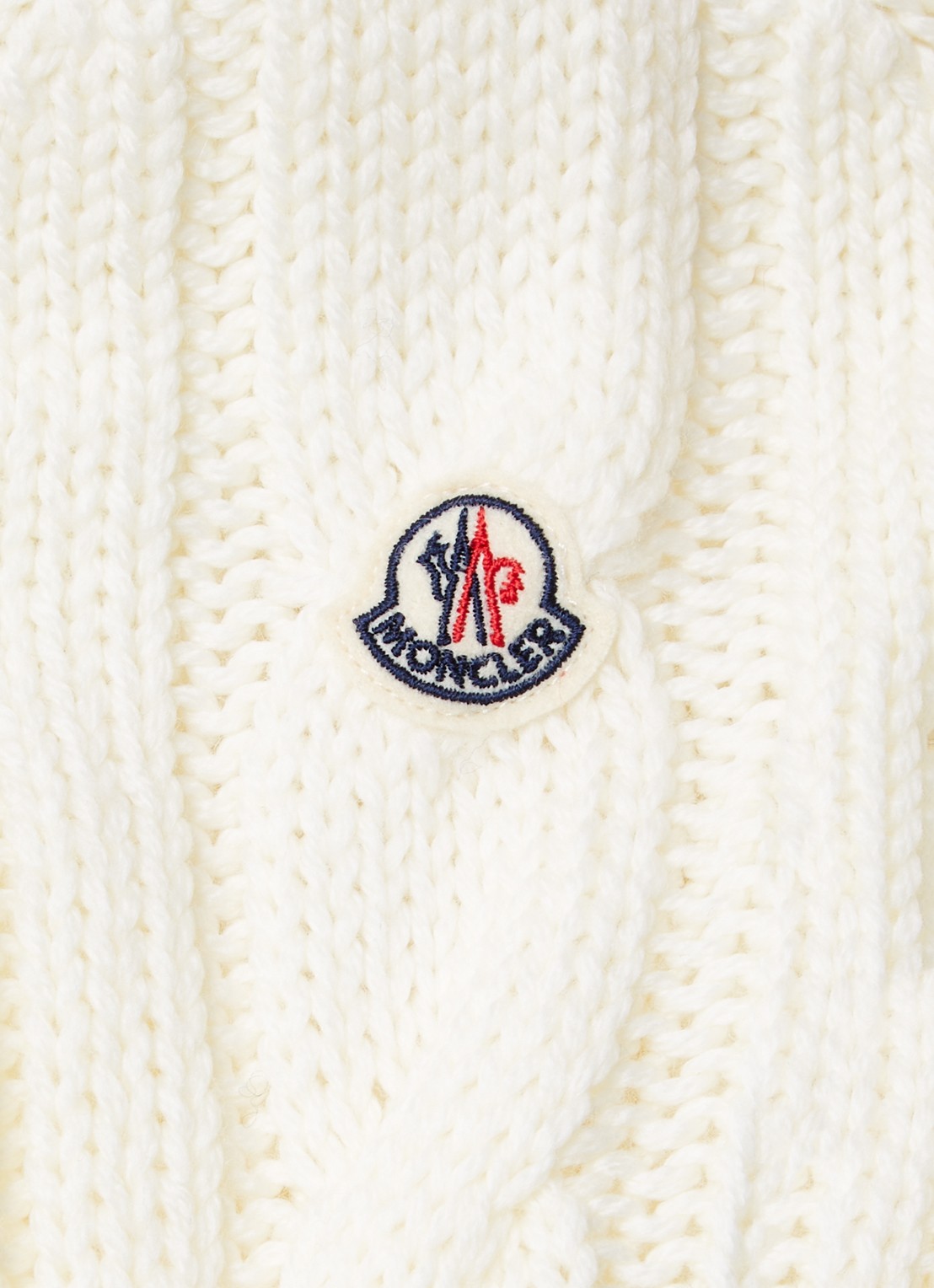 Moncler Trui van wol met logo - detail 2 ivoor