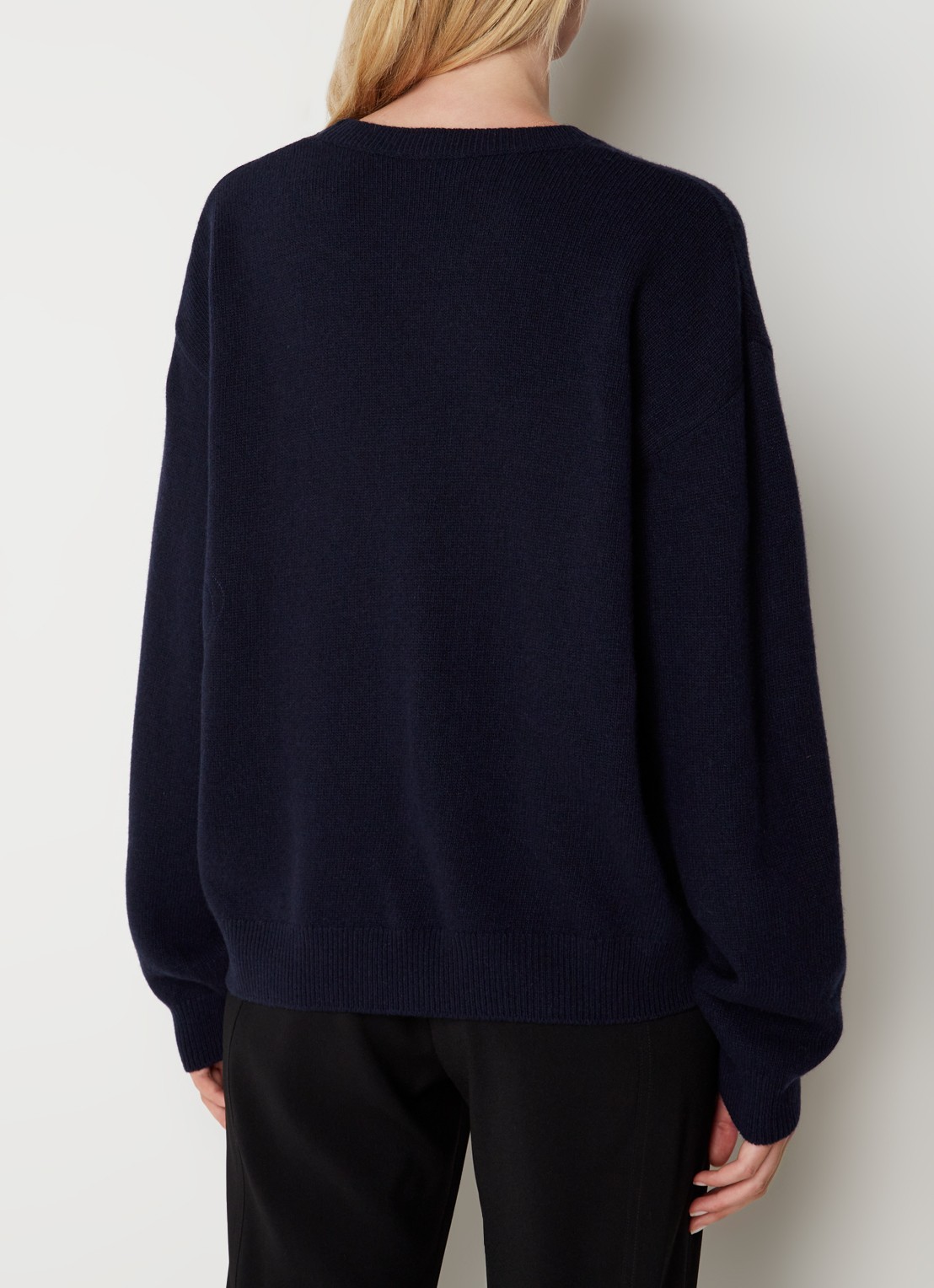 Moncler Trui van wol met logo - achterkant 3 blauw