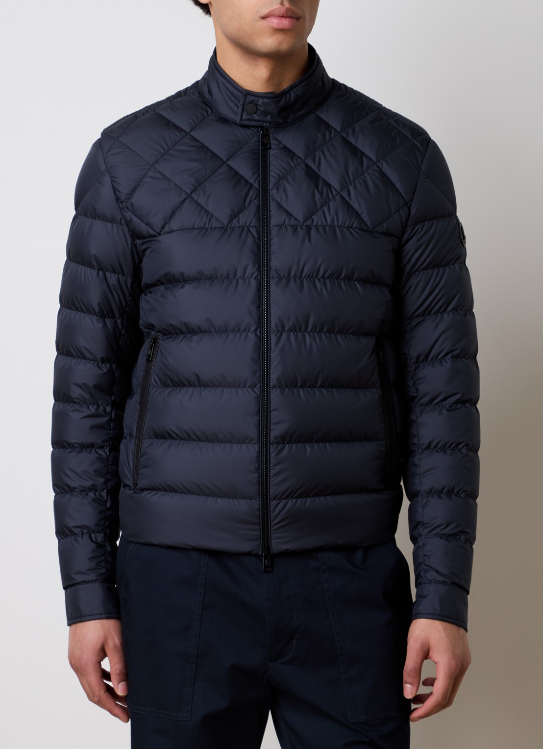 Moncler Tuile gewatteerde jas met donsvulling en ritszakken - detail 4 donkerblauw