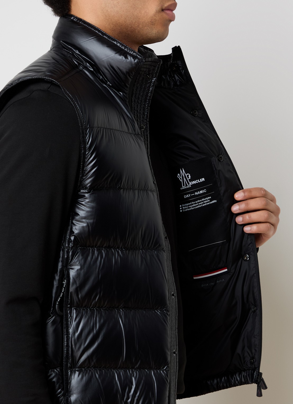 Moncler Uychi gewatteerd bomberjack met donsvulling - detail 5 zwart