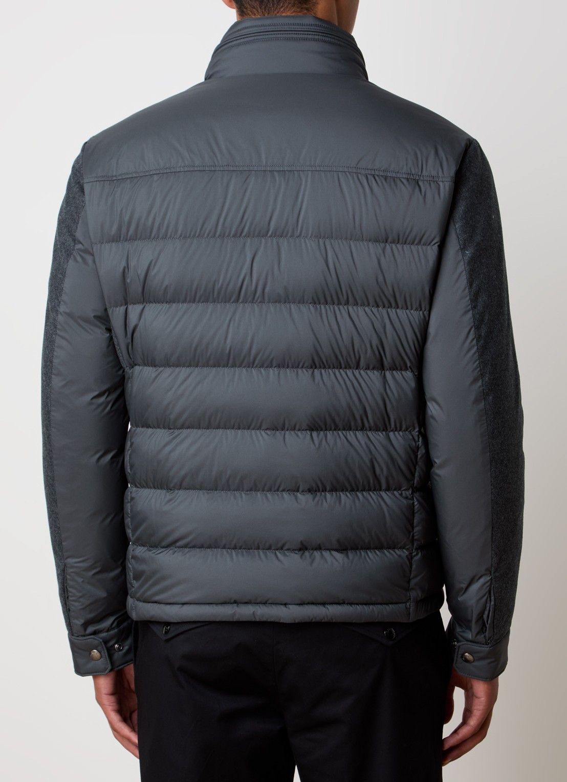 Moncler Vallanta gewatteerde jas met opbergbare capuchon - achterkant 6 grijs