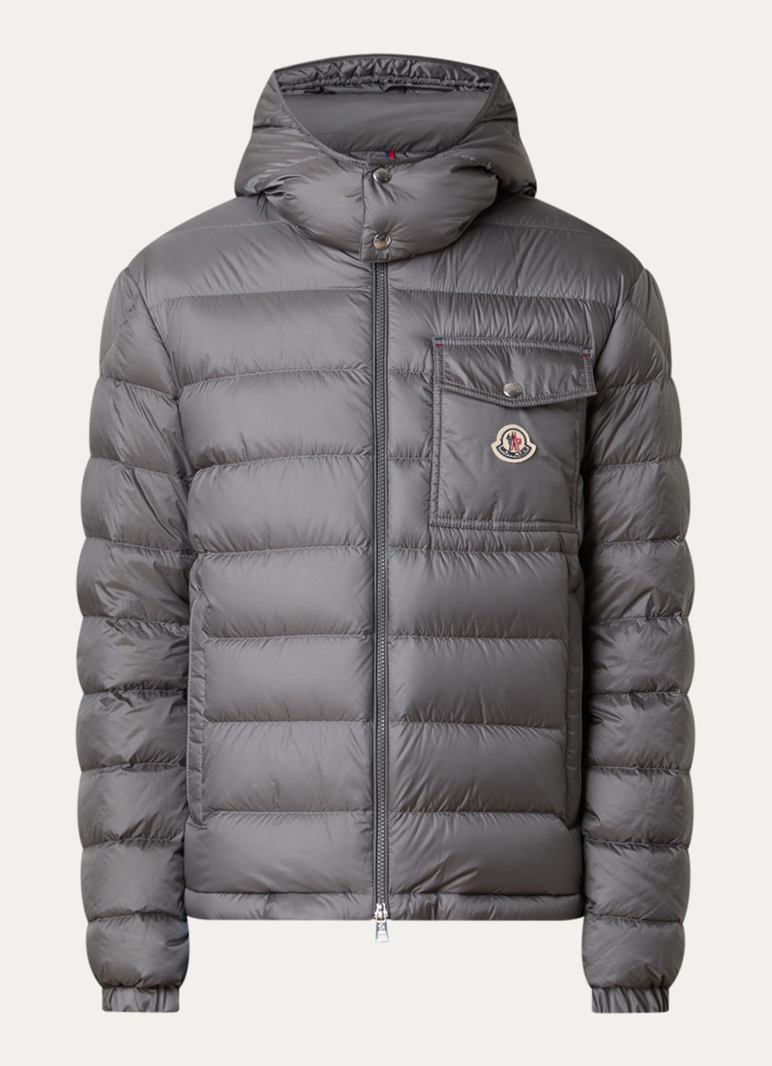 Moncler Verith pufferjack met donsvulling en afneembare capuchon - voorkant 4 grijs