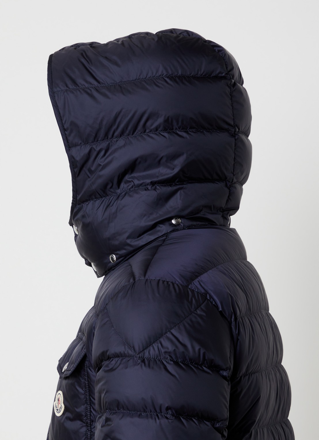 Moncler Verith pufferjack met donsvulling en afneembare capuchon - detail 6 donkerblauw