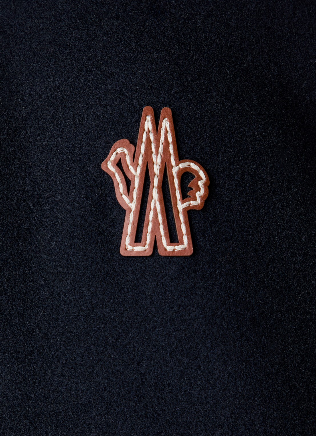 Moncler Vest van fleece met capuchon en details van denim - detail 4 donkerblauw