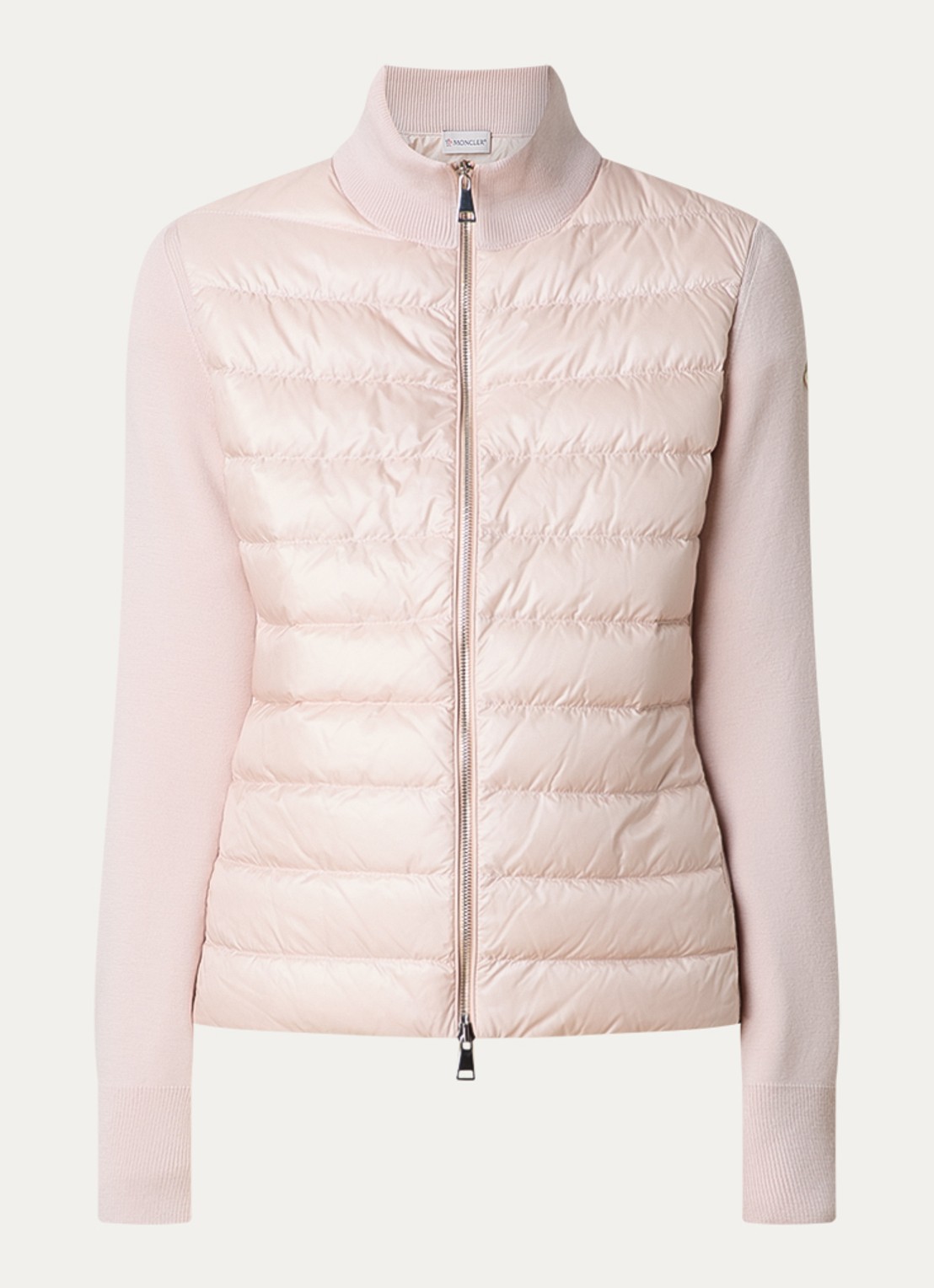 Moncler Vest van scheerwol met gewatteerd voorpand - voorkant 5 lichtroze
