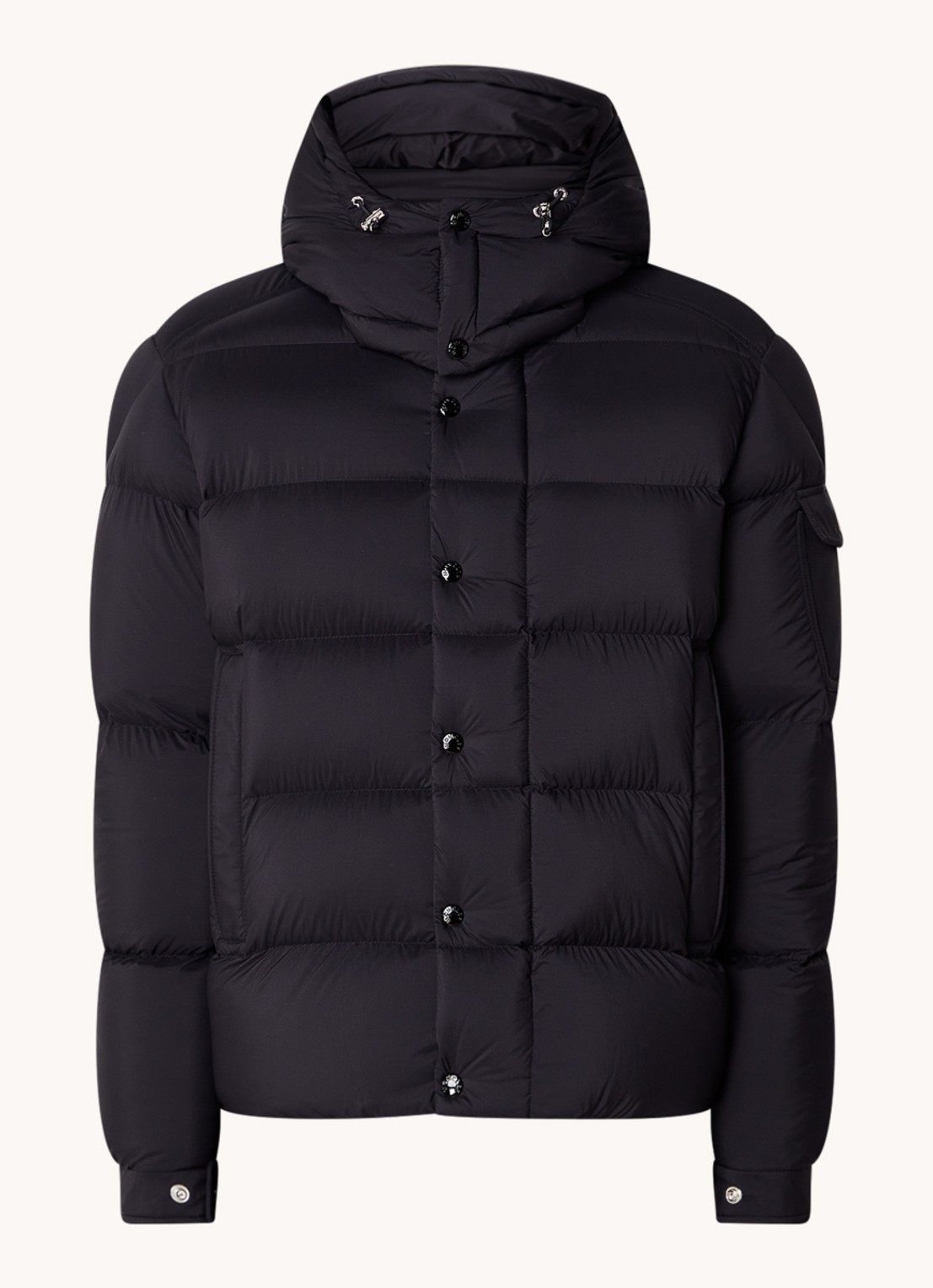 Moncler Vezere puffer jack met donsvulling en afneembare capuchon - voorkant 2 zwart