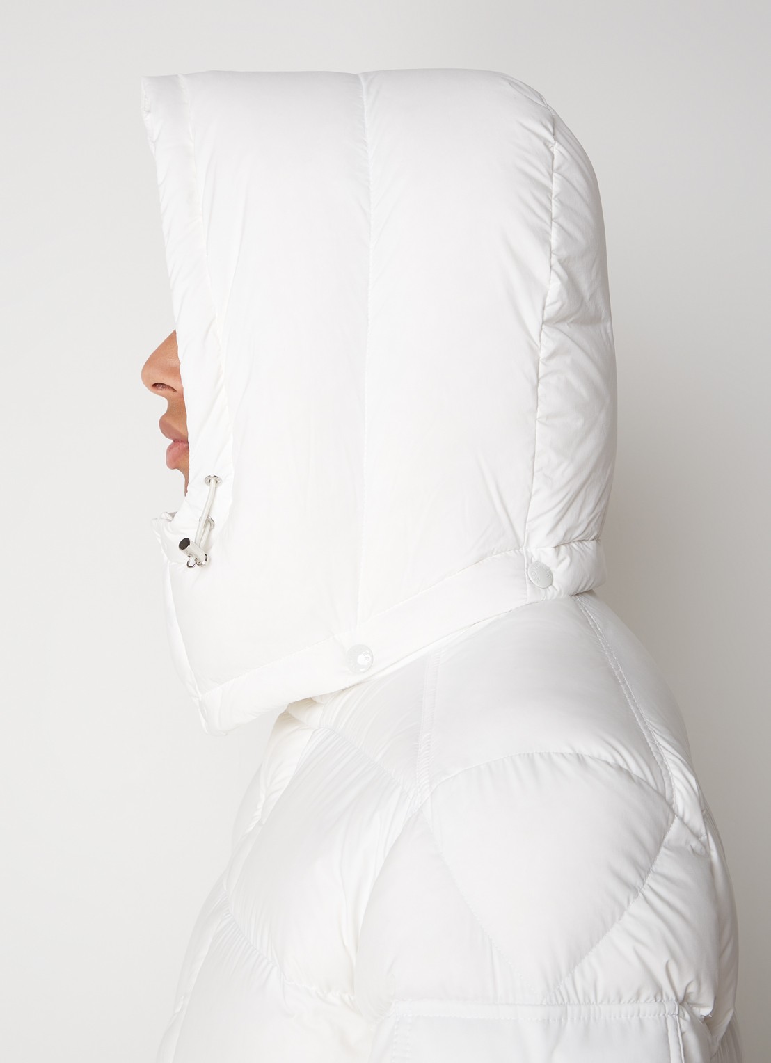 Moncler Vezere puffer jack met donsvulling en afneembare capuchon - detail 5 gebroken wit