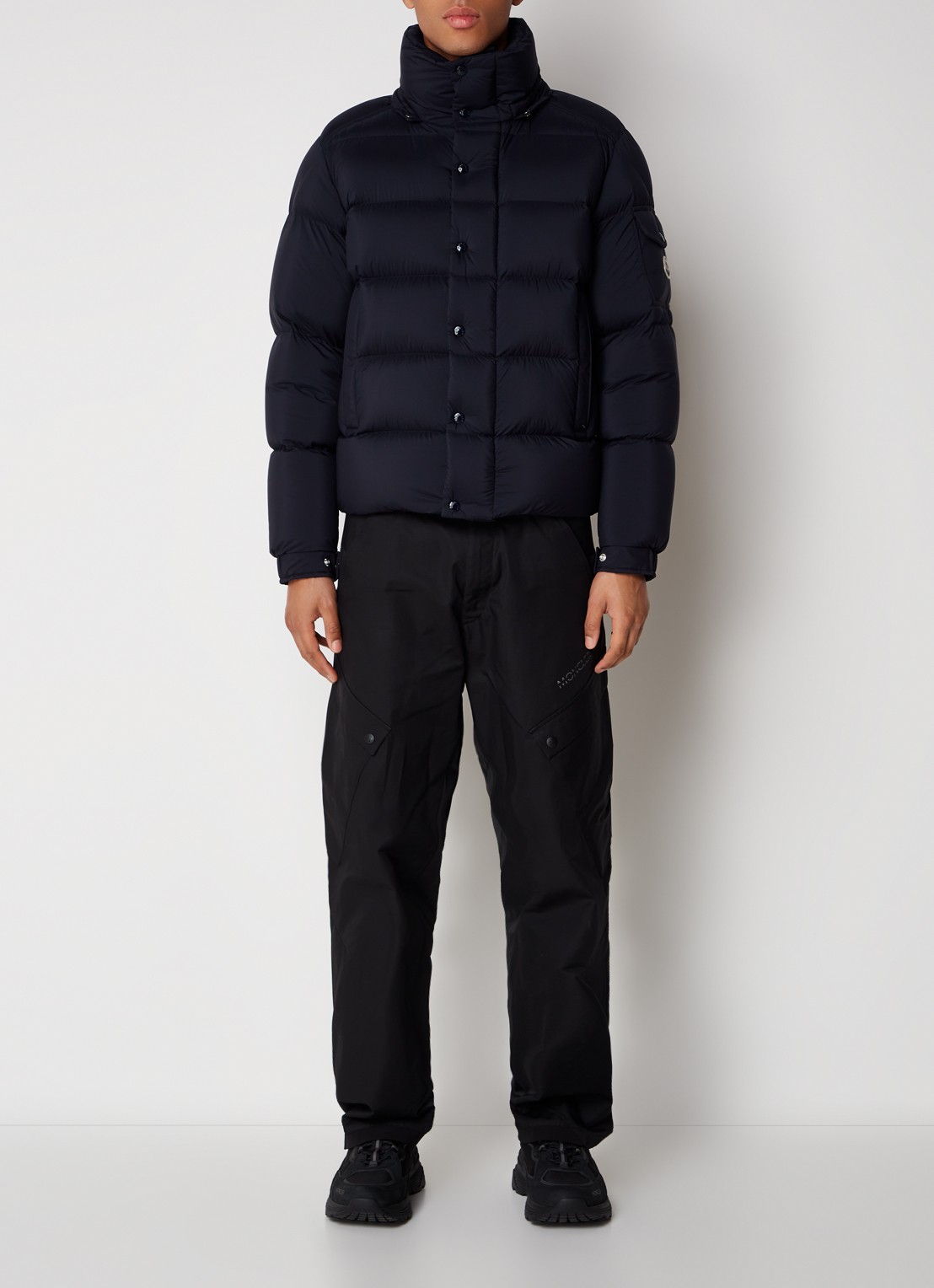 Moncler Vezere puffer jack met donsvulling en afneembare capuchon - voorkant 2 blauw