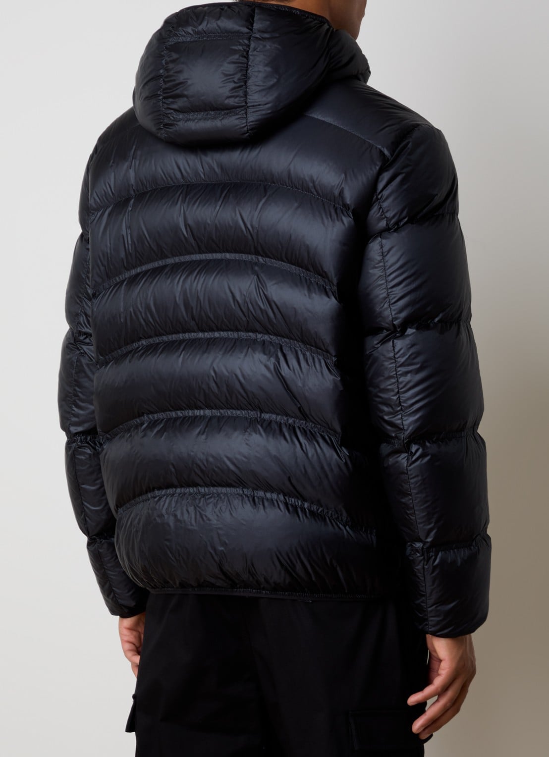 Moncler Viani puffer jack met donsvulling en capuchon - achterkant 3 blauw
