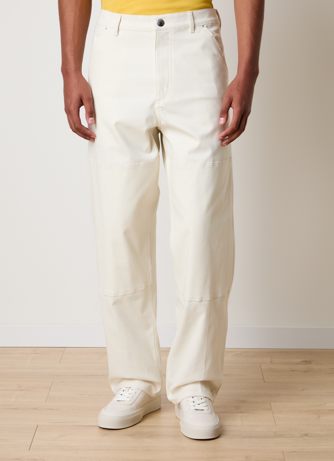 Moncler Wide leg jeans met gekleurde wassing - detail gebroken wit