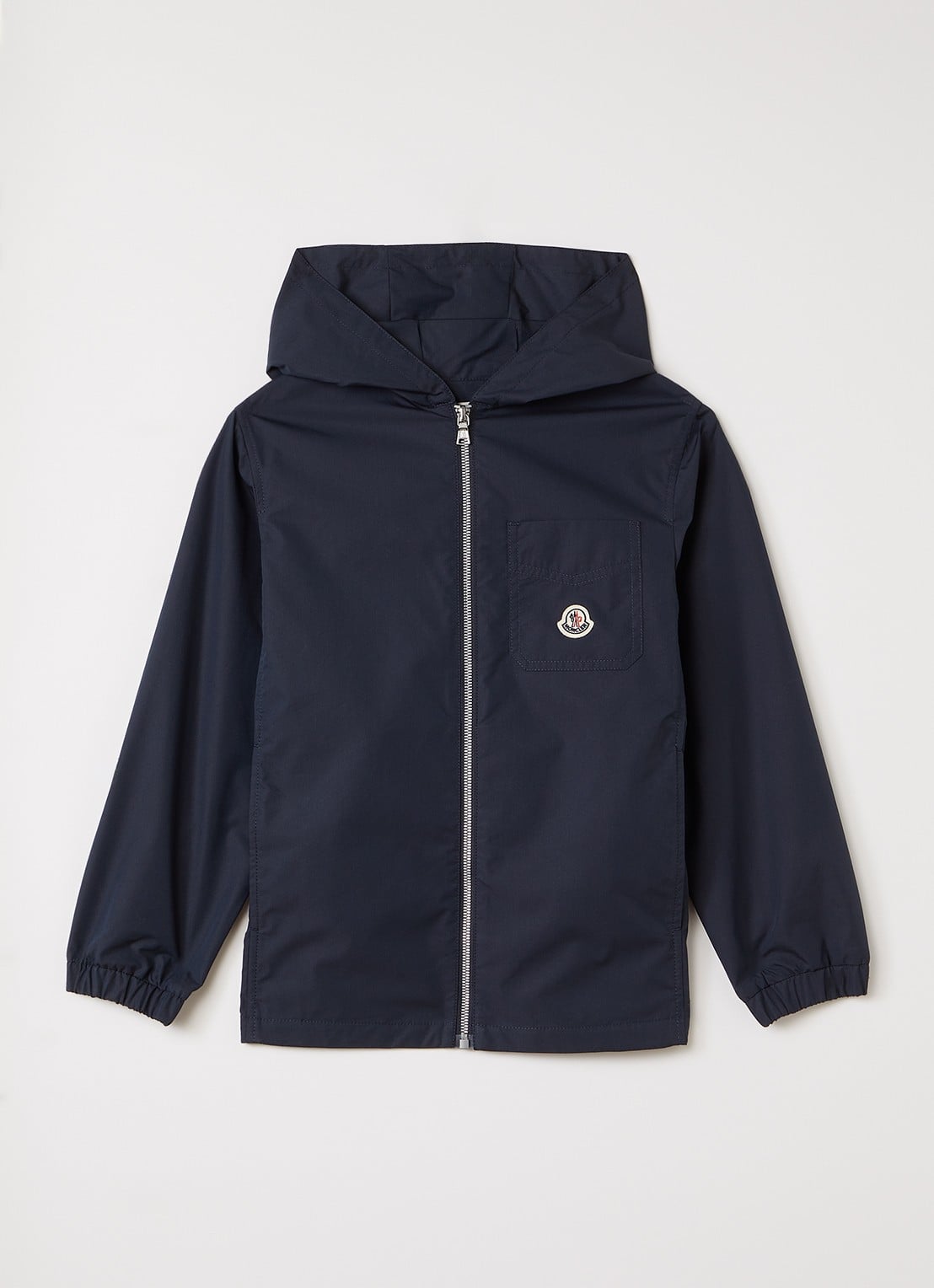 Moncler Windjack met capuchon en logo - voorkant 2 donkerblauw