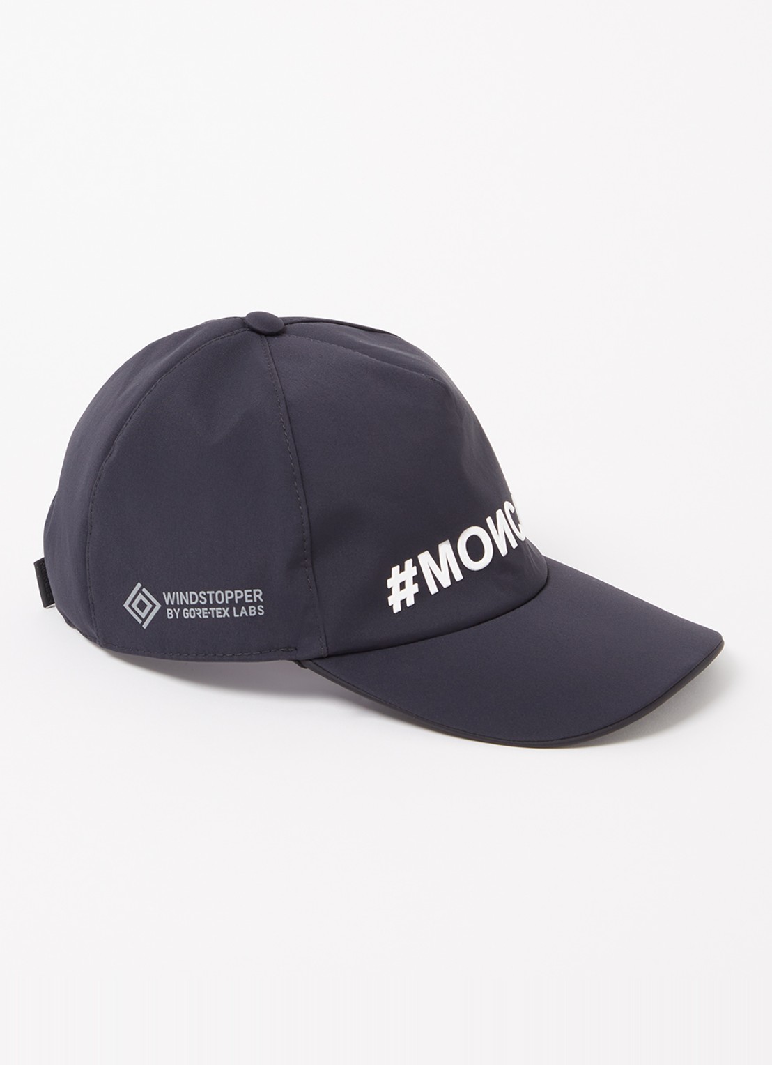 Moncler Windstopper Gore-Tex pet met logoprint - voorkant zwart