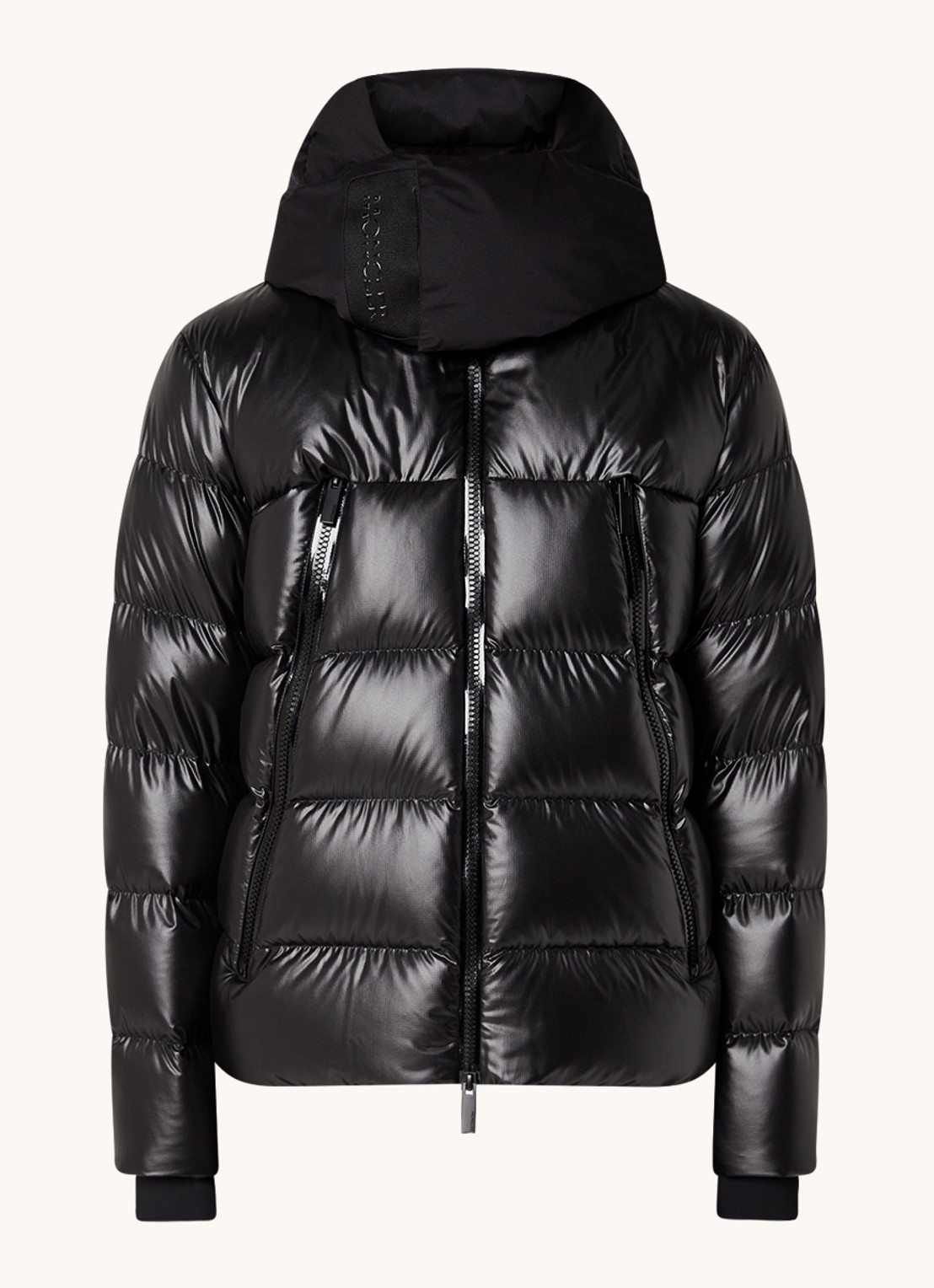 Moncler Zubair puffer jack met donsvulling en afneembare capuchon - voorkant 5 zwart
