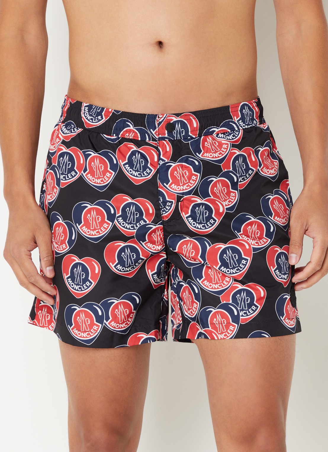 Moncler Zwemshorts met steekzakken en logoprint - detail 2 zwart