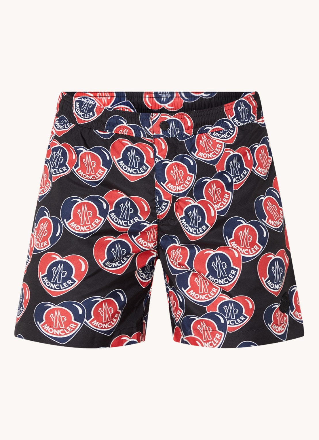 Moncler Zwemshorts met steekzakken en logoprint - voorkant 3 zwart