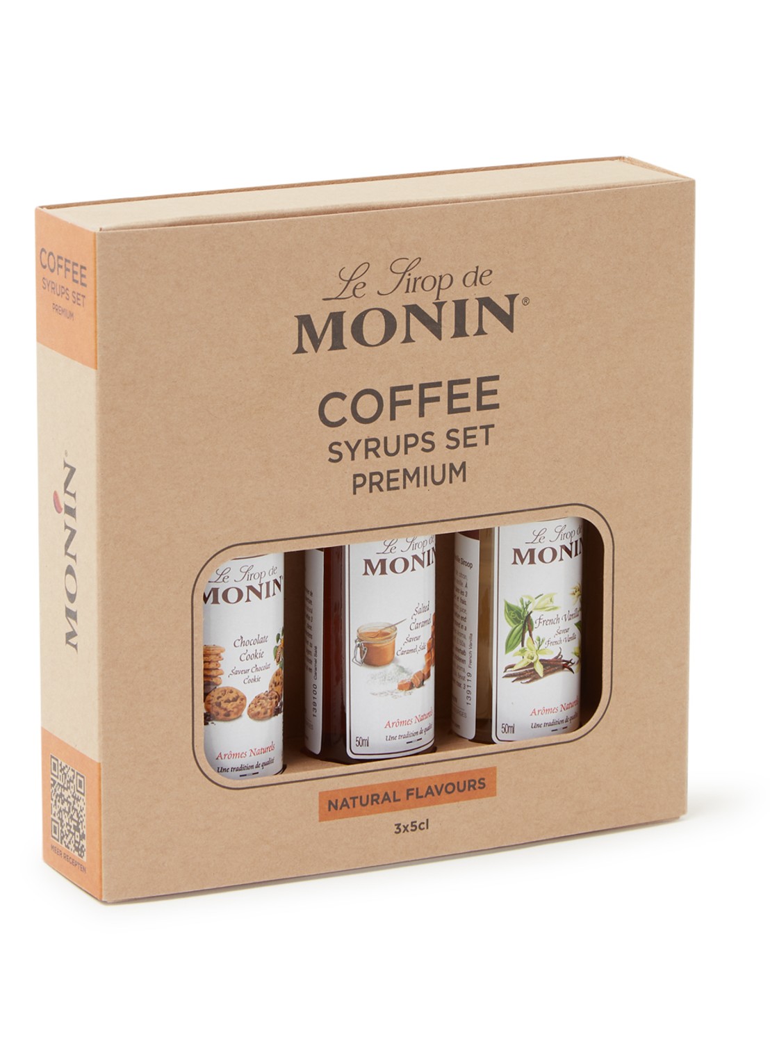 Monin Coffee Siropen geschenkset 50 ml set van 3 - voorkant camel