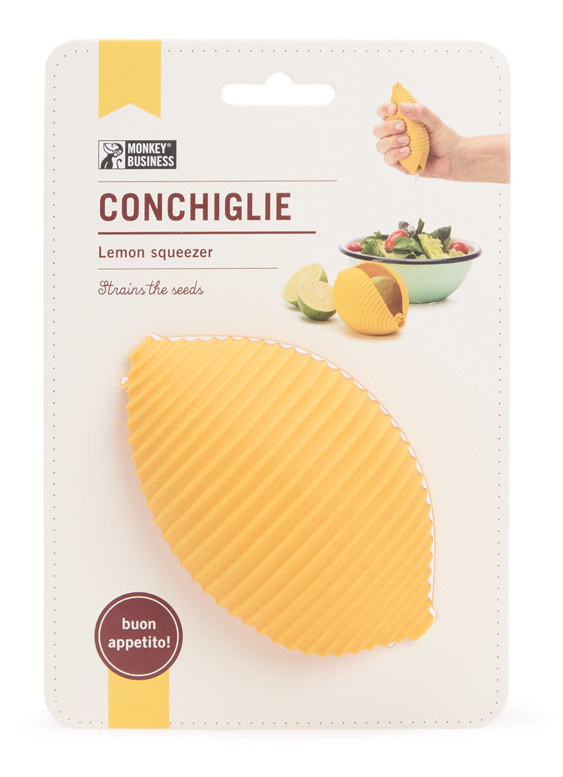 Monkey Business Conchiglie citruspers  - voorkant geel