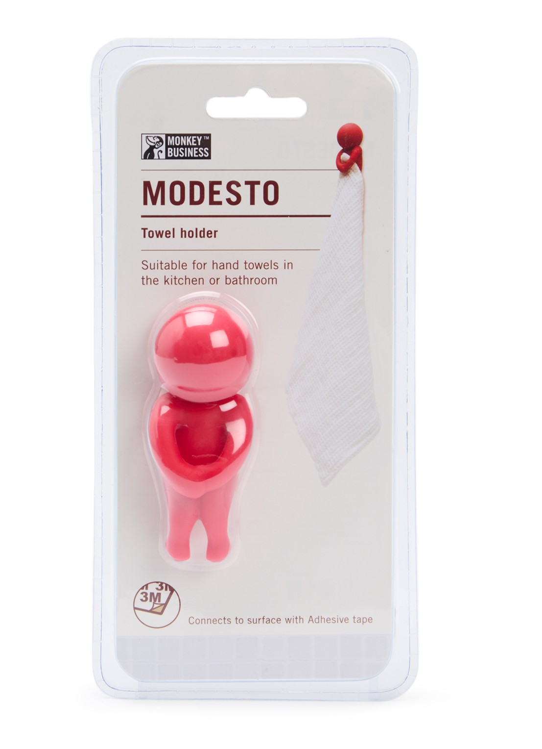 Monkey Business Modesto handdoekhaak - voorkant 3 rood
