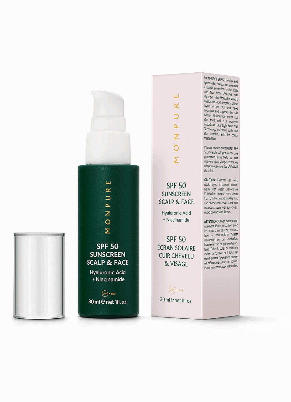 Monpure SPF 50 Sunscreen Scalp And Face - zonnebrand voor het haar en gezicht - voorkant undefined