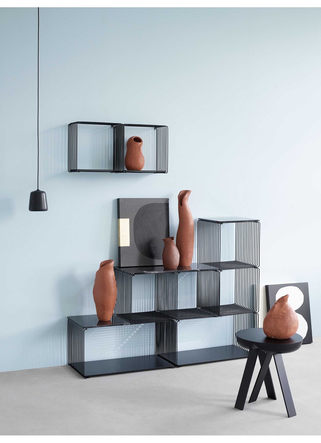 Montana Panton Wire wandkast 34,8 cm - voorkant 3 chroom