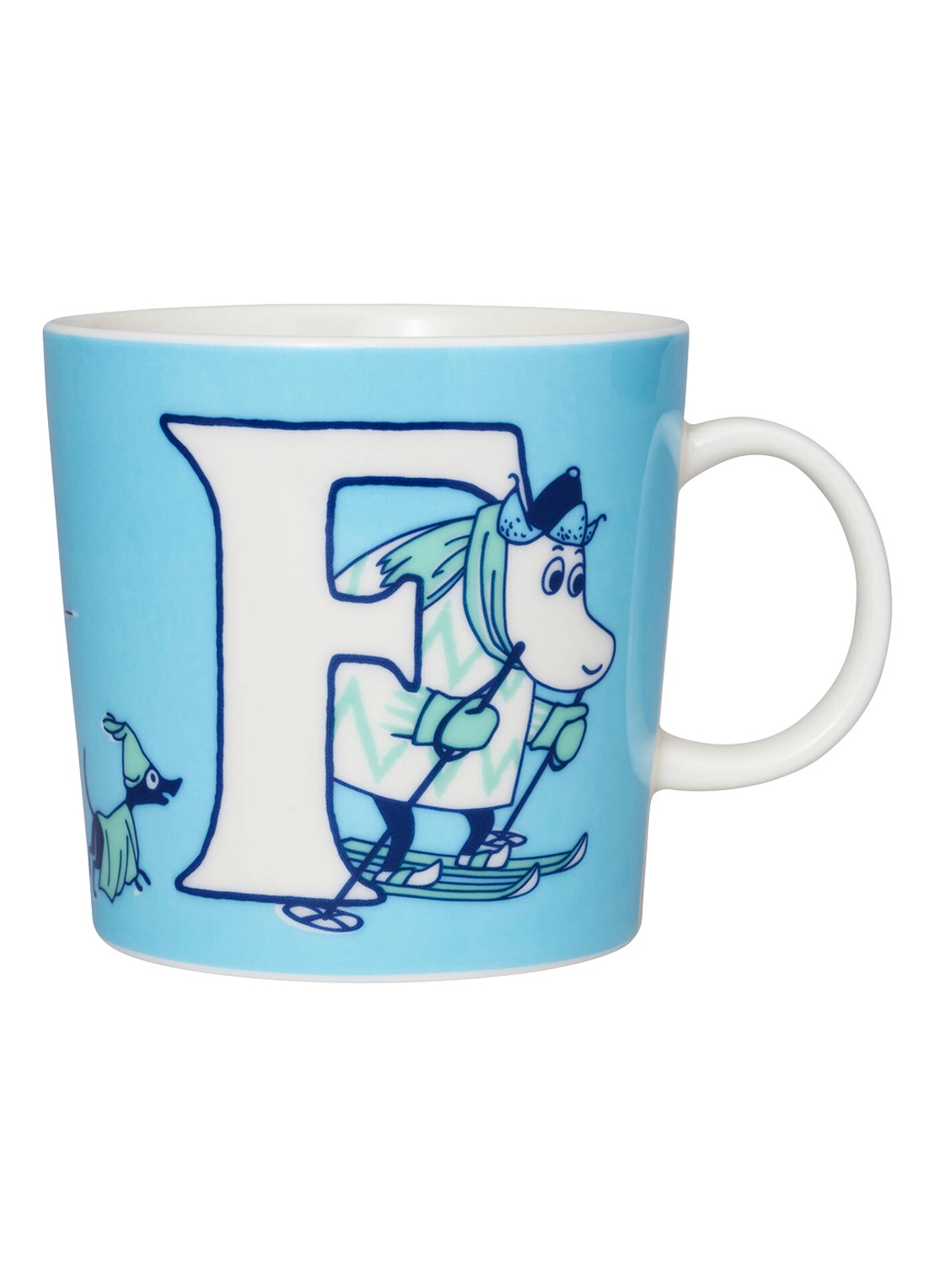 Moomin Arabia Moomin ABC F mok 40 cl - voorkant blauw
