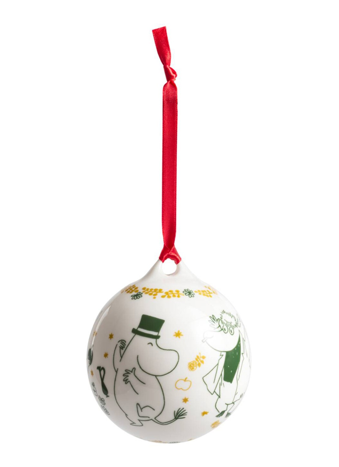 Moomin Arabia Moomin Gift of Love 2026 kerstbal 10,4 cm - achterkant gebroken wit