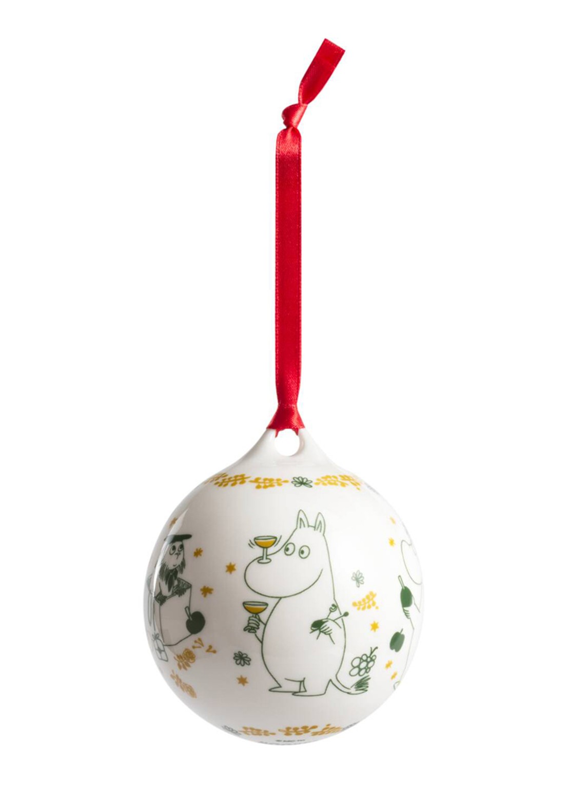 Moomin Arabia Moomin Gift of Love 2026 kerstbal 10,4 cm - voorkant 2 gebroken wit