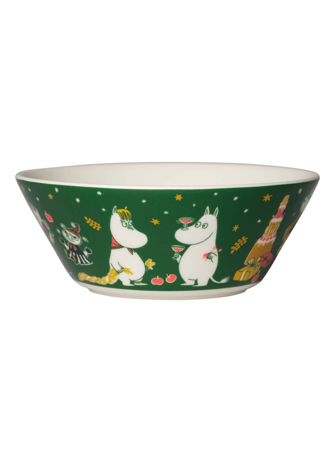 Moomin Arabia Moomin Gift of Love kom 15 cm - voorkant donkergroen