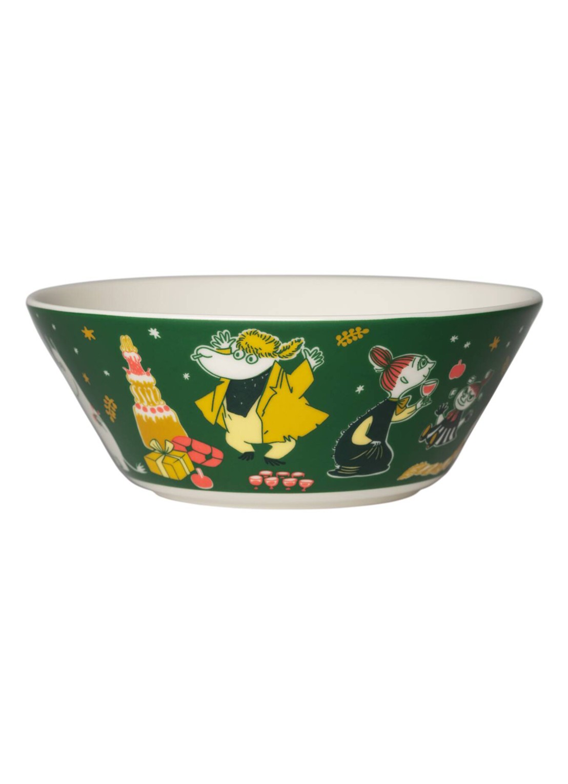 Moomin Arabia Moomin Gift of Love kom 15 cm - voorkant 2 donkergroen