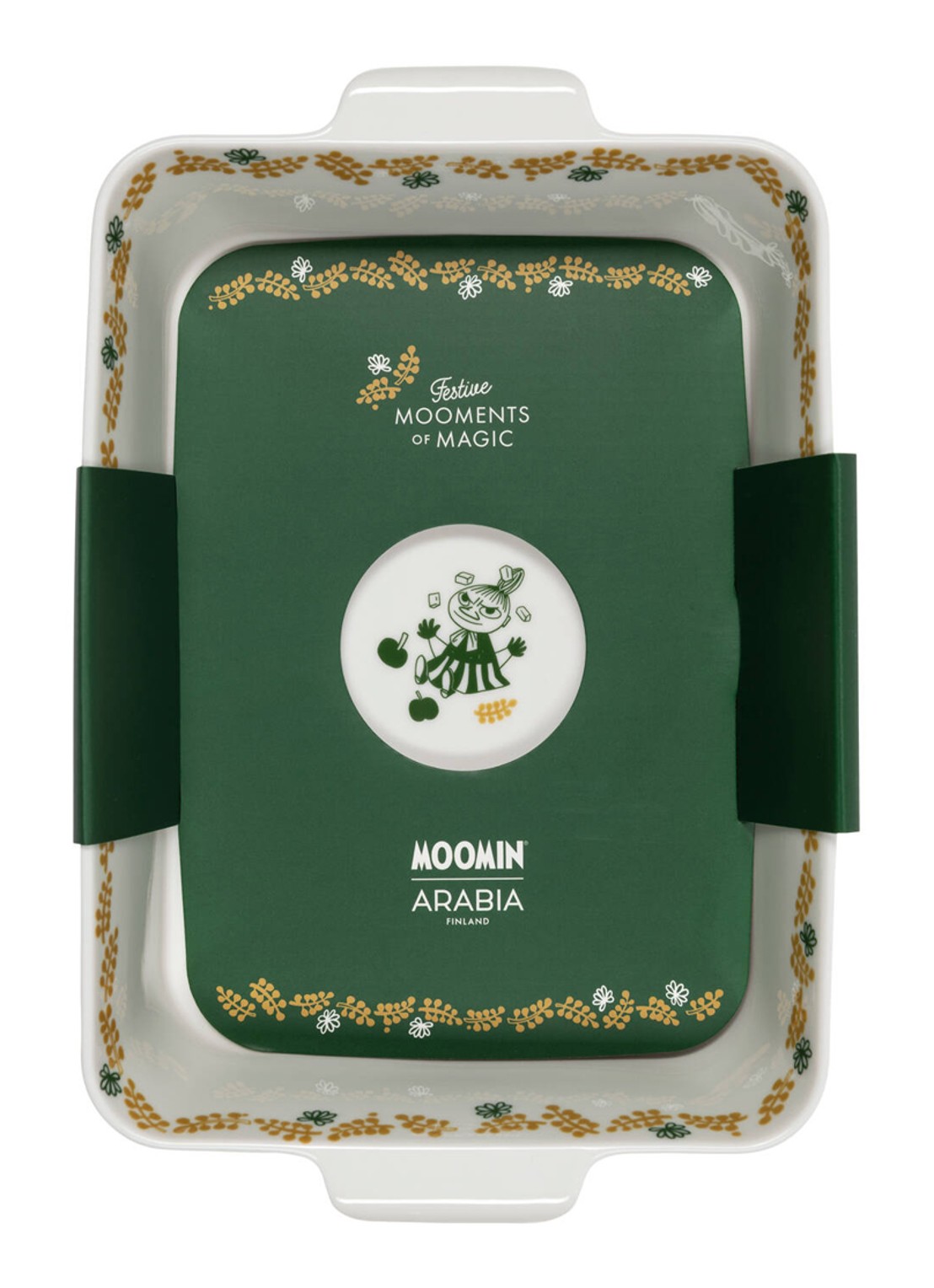 Moomin Arabia Moomin Gift of Love ovenschaal 23,3 cm - voorkant 2 gebroken wit
