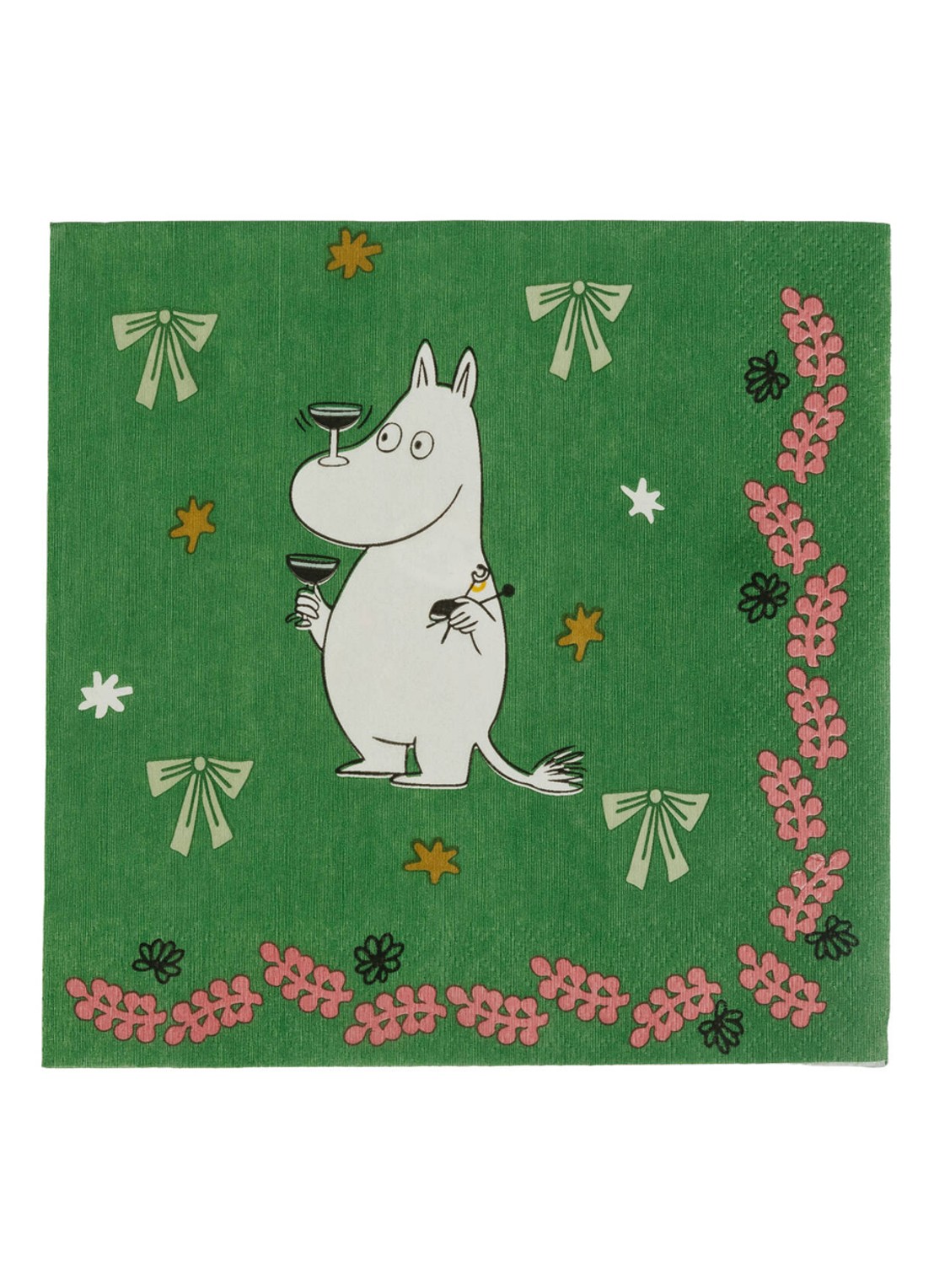 Moomin Arabia Moomin Gift of Love servetten 33 x 33 cm - detail 3 donkergroen