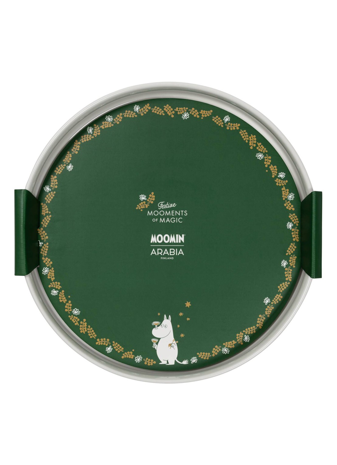 Moomin Arabia Moomin Gift of Love taartplateau 28 cm - achterkant gebroken wit