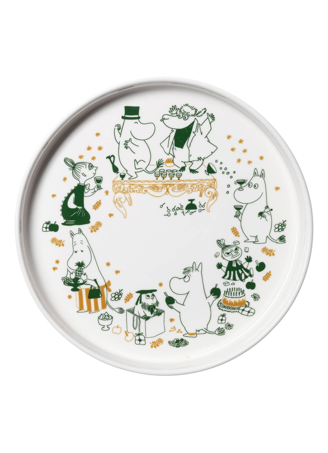 Moomin Arabia Moomin Gift of Love taartplateau 28 cm - voorkant 3 gebroken wit