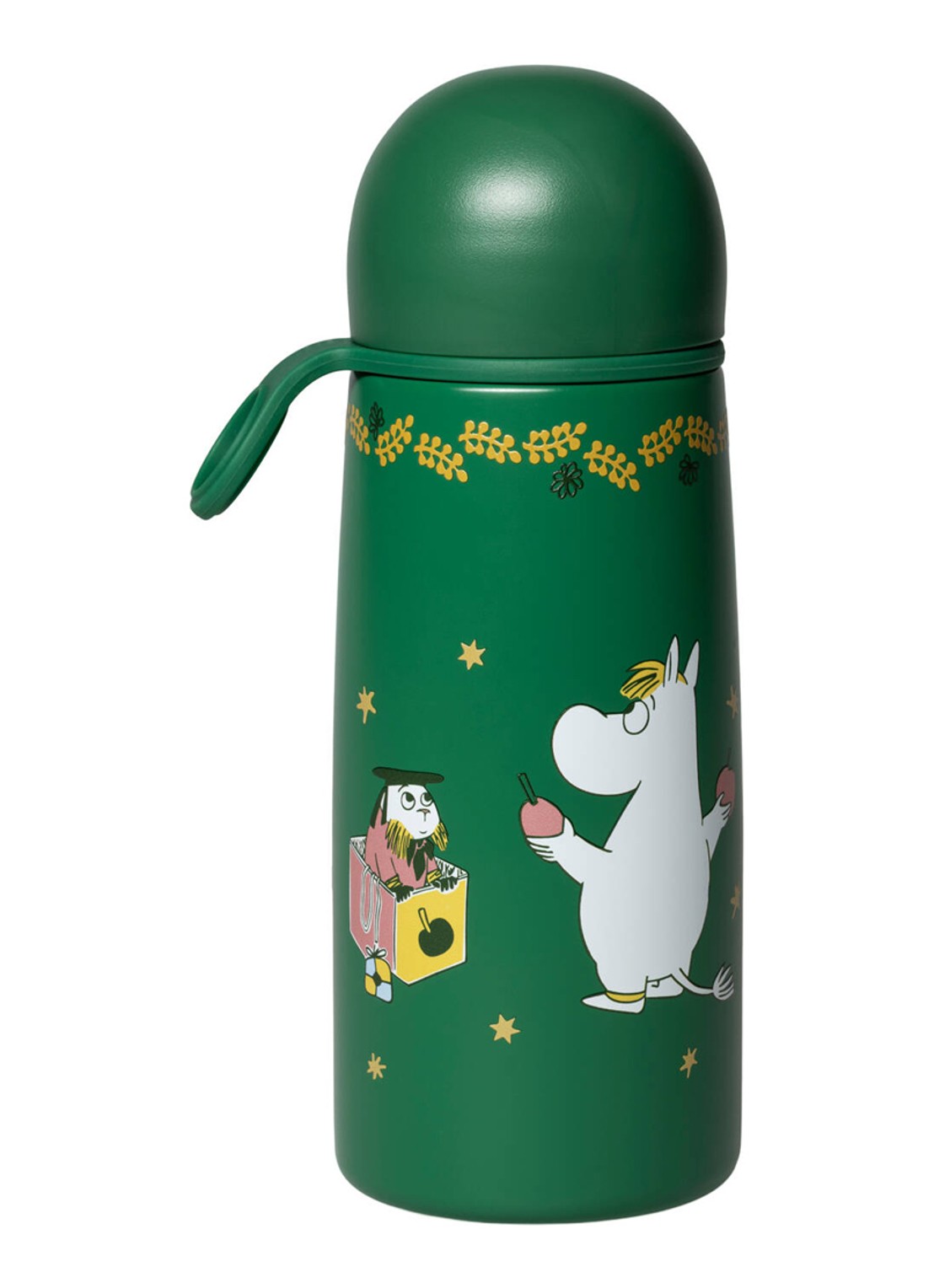 Moomin Arabia Moomin Gift of Love thermosfles 0,4 liter - voorkant 2 donkergroen