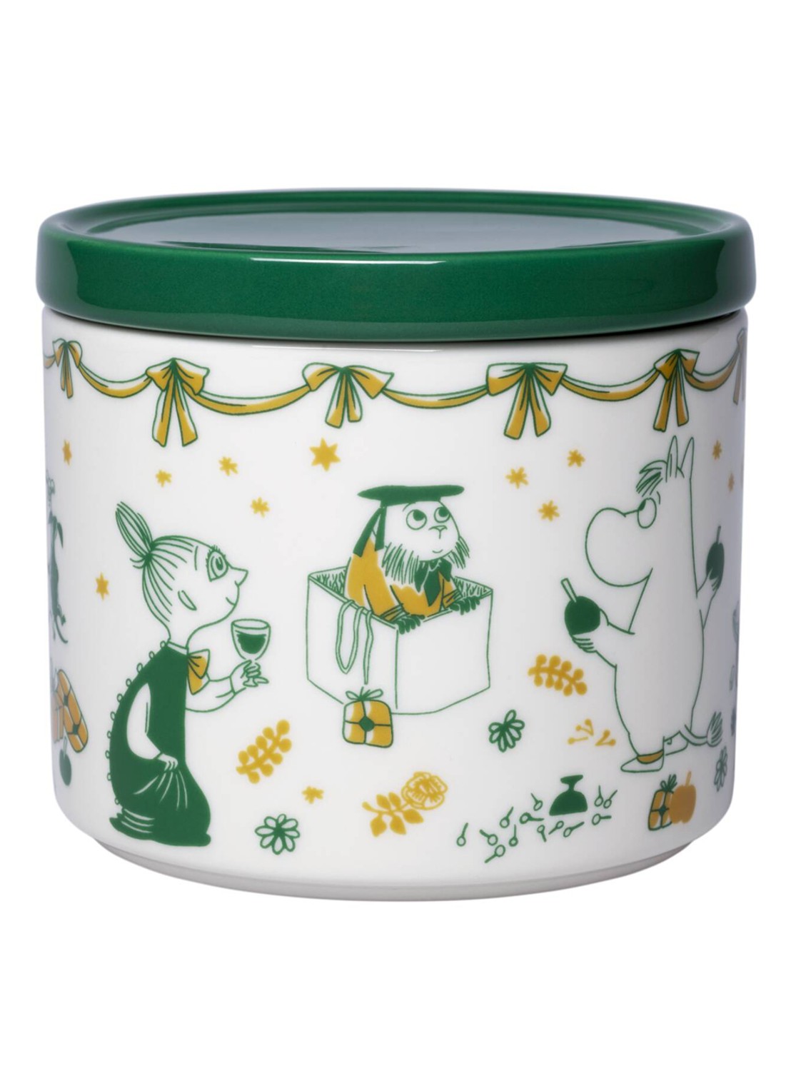 Moomin Arabia Moomin Gift of Love voorraadpot 70 cl - voorkant donkergroen