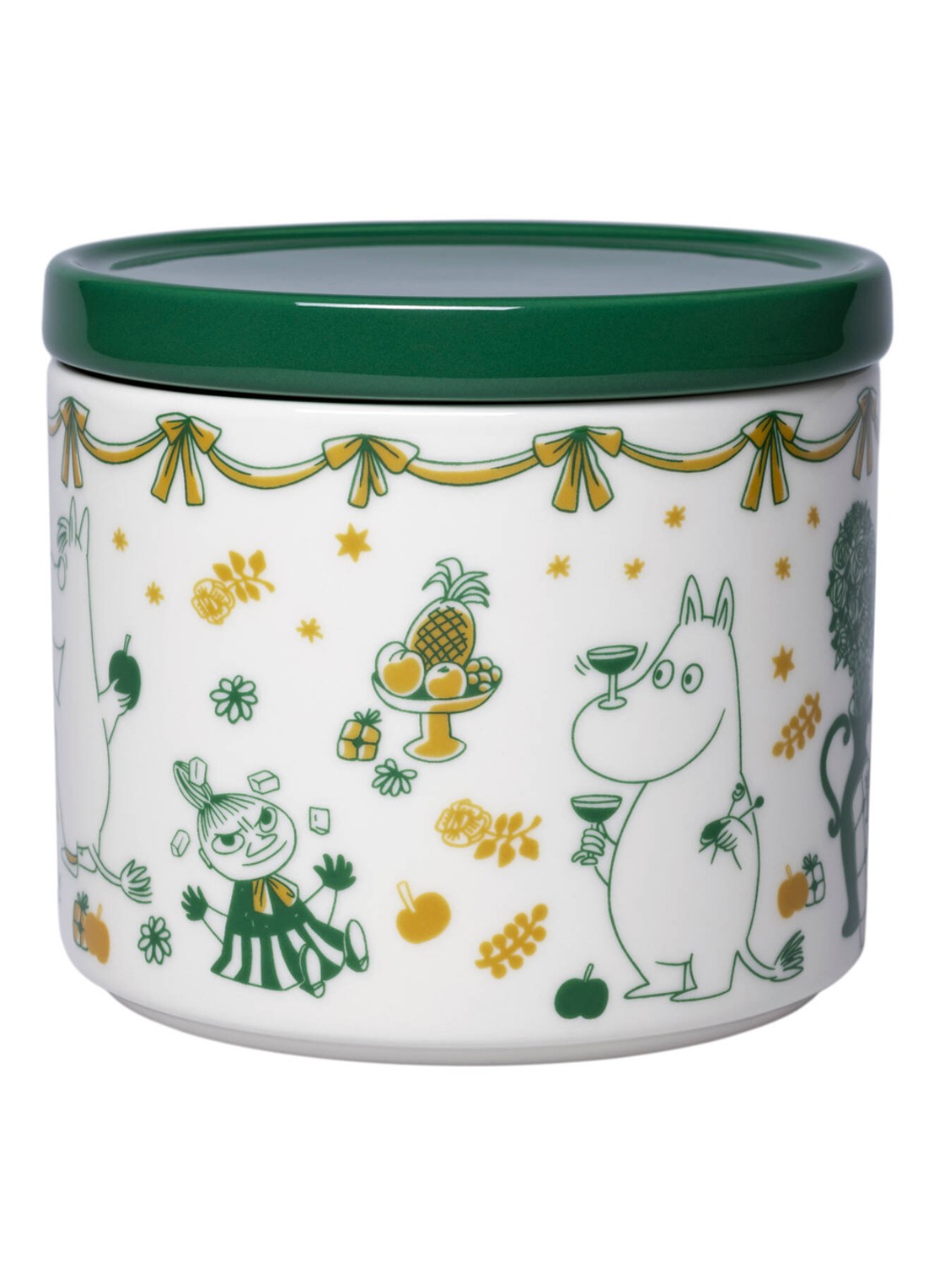 Moomin Arabia Moomin Gift of Love voorraadpot 70 cl - voorkant 2 donkergroen