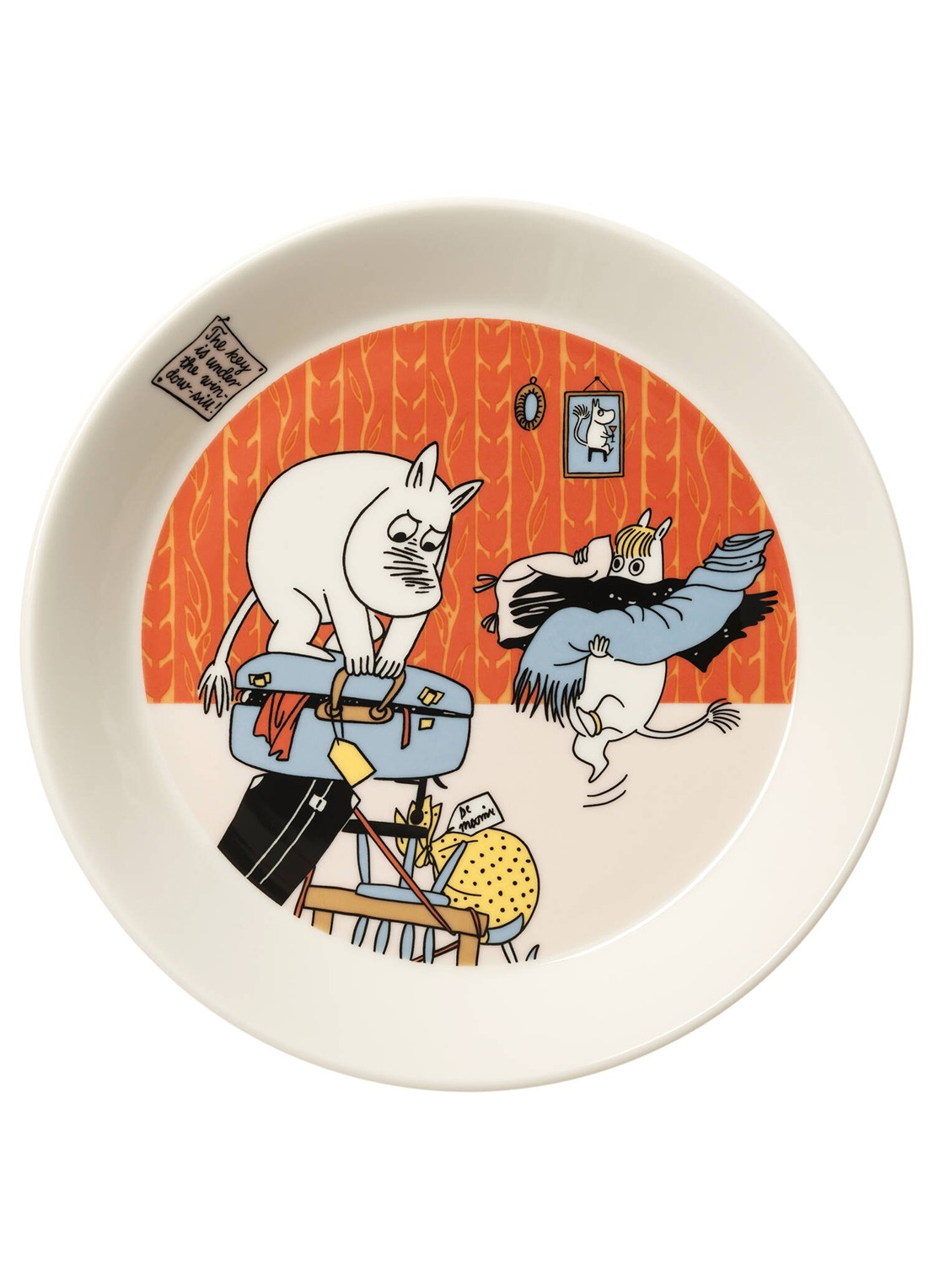 Moomin Arabia Moomin Holiday Rush ontbijtbord 19 cm - voorkant oranje