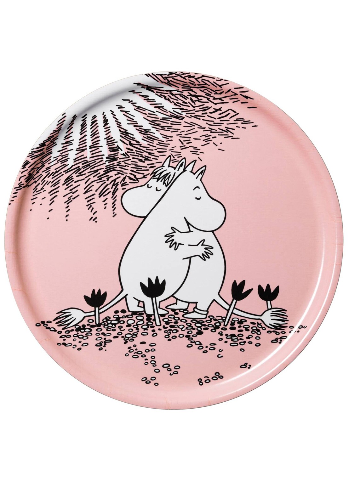 Moomin Arabia Moomin Love dienblad 35 cm - voorkant lichtroze