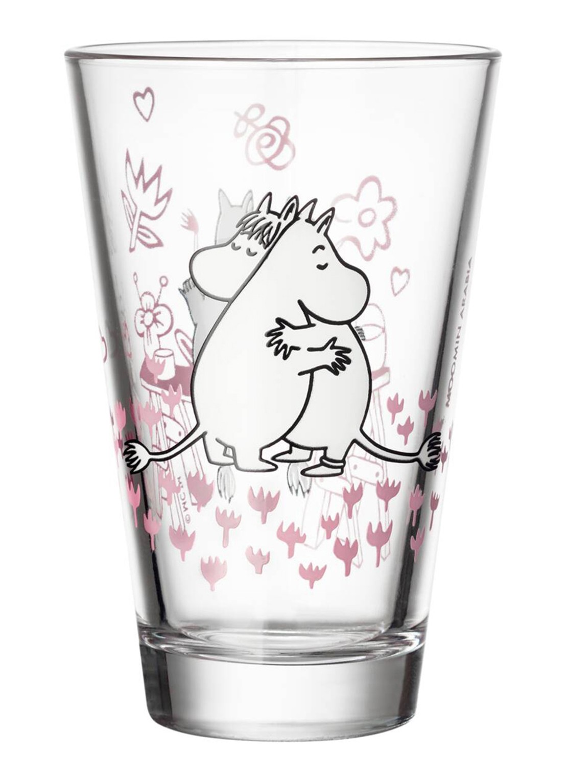 Moomin Arabia Moomin Love drinkglas 30 cl set van 2 - achterkant transparant