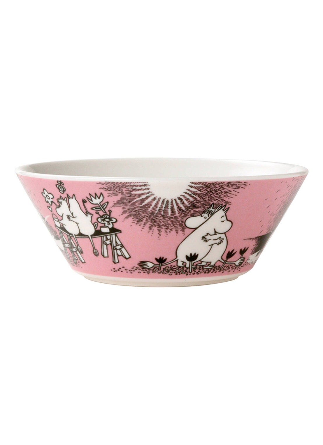 Moomin Arabia Moomin love kom 15 cm - voorkant 2 roze